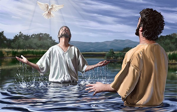 Jesus is baptized