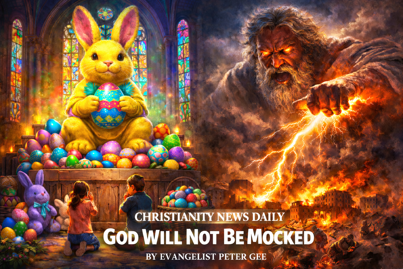 A Warning to the Western Church That God Will Not Ignore Their Idol Worship of The Easter Eggs And  Bunnies At The Altar.
